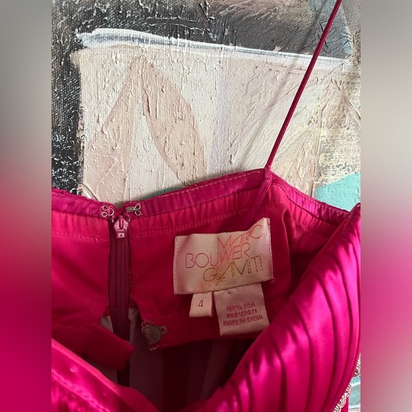 Marc Bouwer Glamiti 100 % Silk Pink Formal Long Dress - Picture 6 of 16